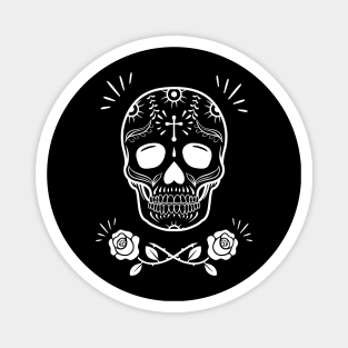 Sugar Skull With Roses Magnet